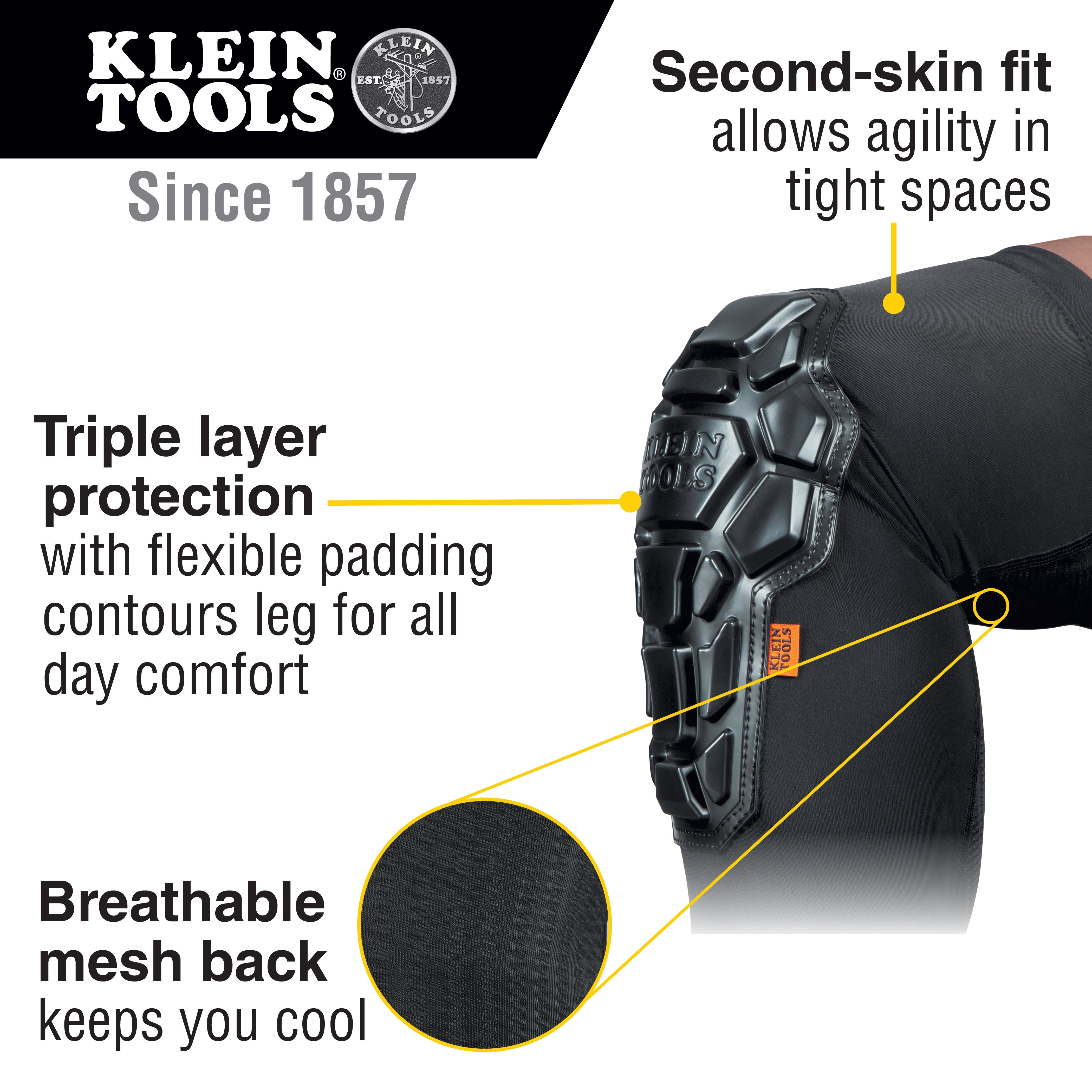 Klein Tools 60615 Heavy Duty Knee Pad Sleeves, S/M - Edmondson Supply