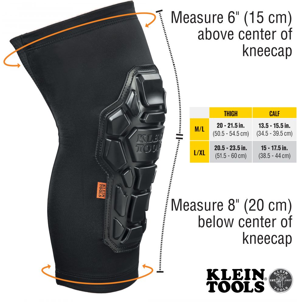 Klein Tools 60511 Heavy Duty Knee Pad Sleeves, M/L - Edmondson Supply