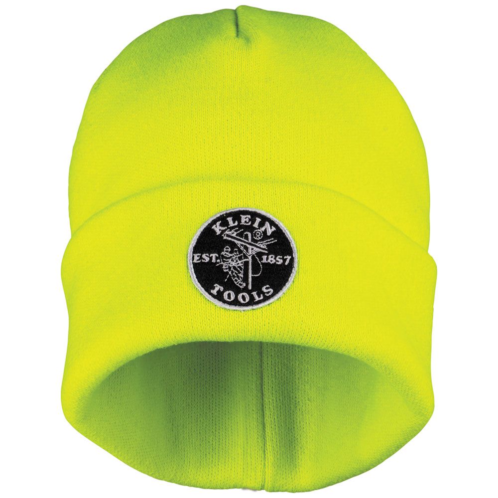 Klein Tools 60568 Heavy Knit Hat, High-Visibility Yellow, Patch Logo - Edmondson Supply