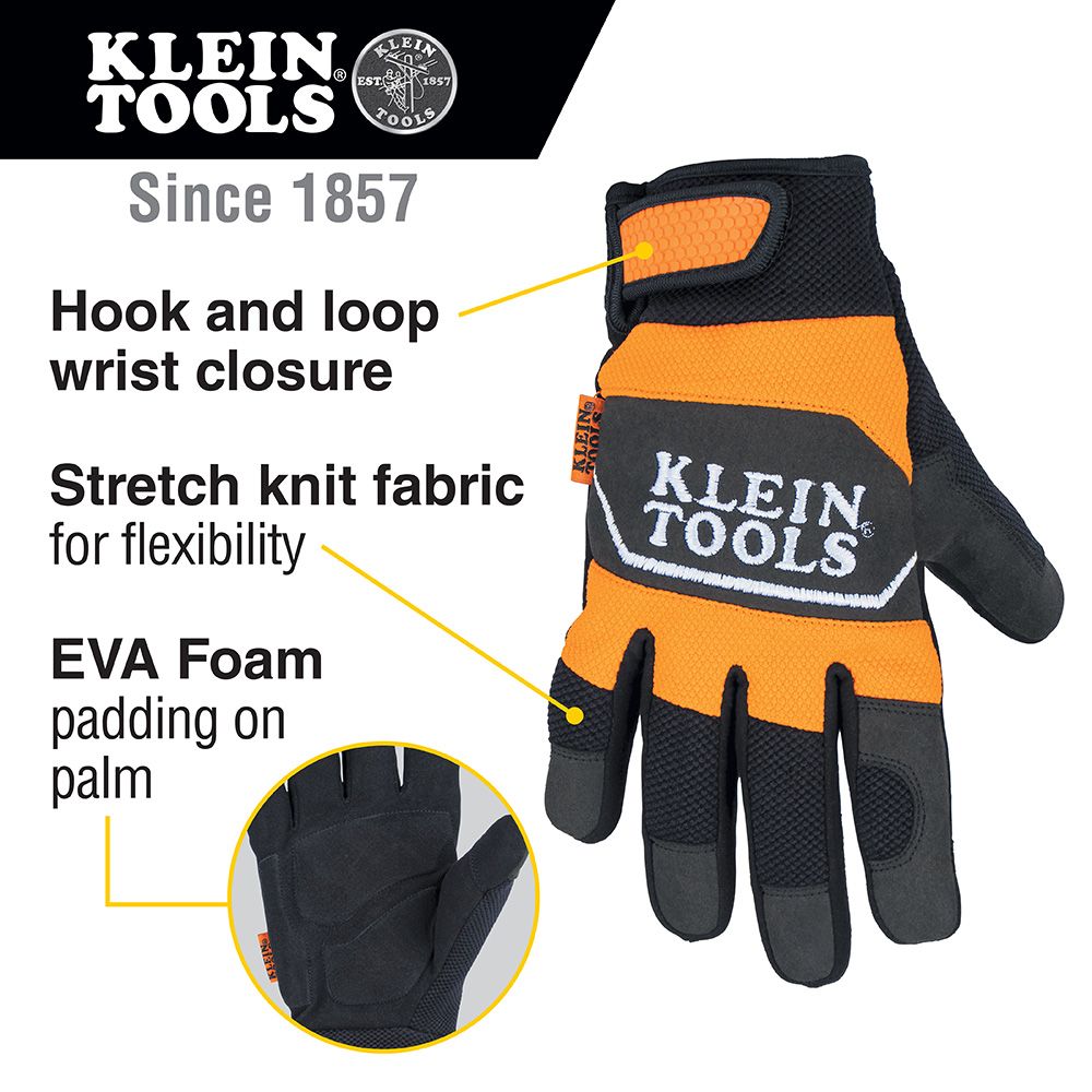Klein Tools 60621 Winter Thermal Gloves, XL - Edmondson Supply