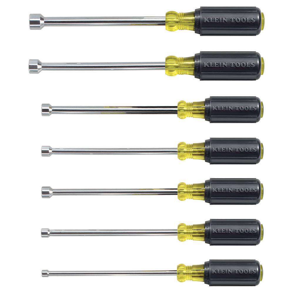 Klein Tools 647 Nut Driver Set, 6-Inch Shafts, 7-Piece - Edmondson Supply