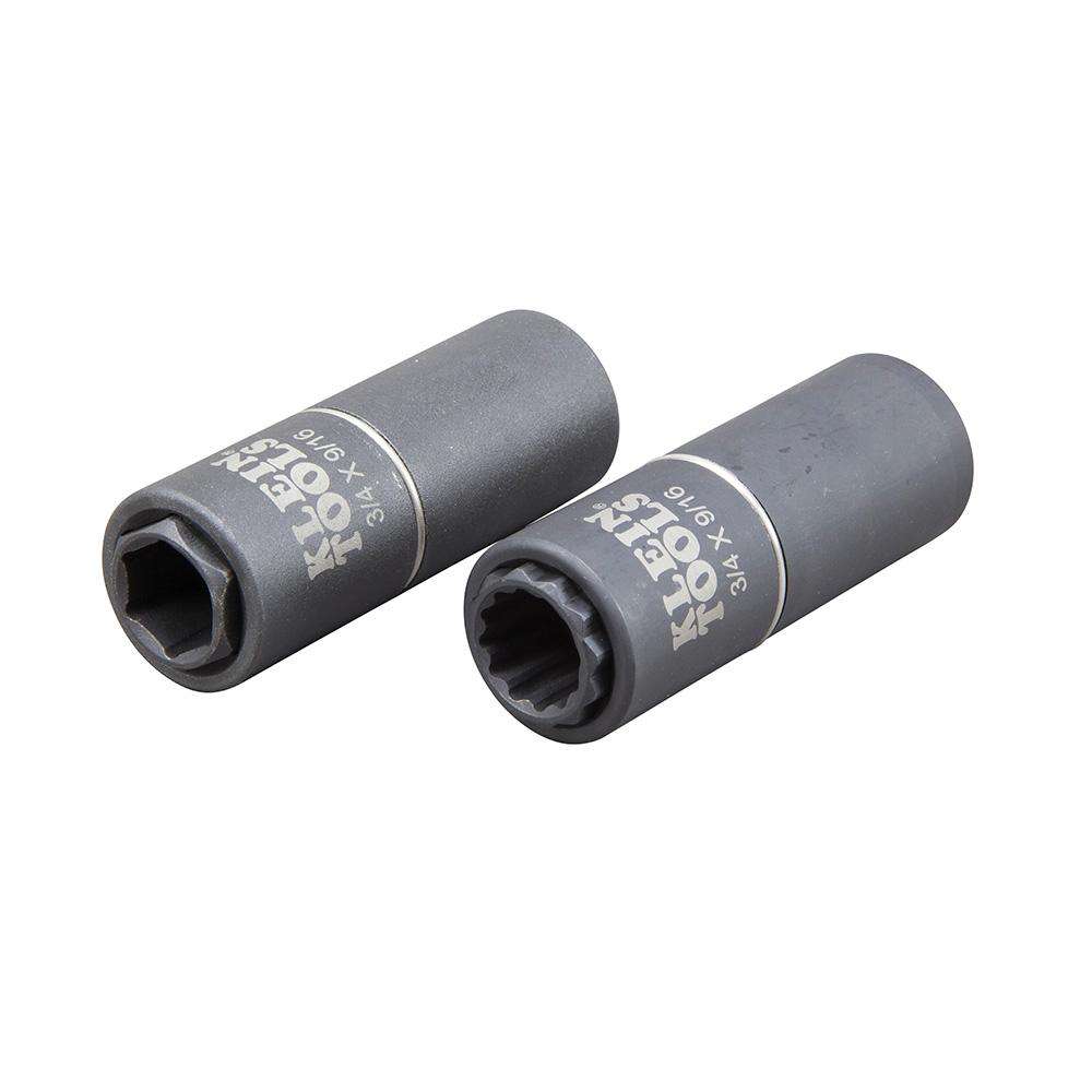 Klein Tools 66001 2-in-1 Impact Socket, 12-Point, 3/4 and 9/16-Inch - Edmondson Supply