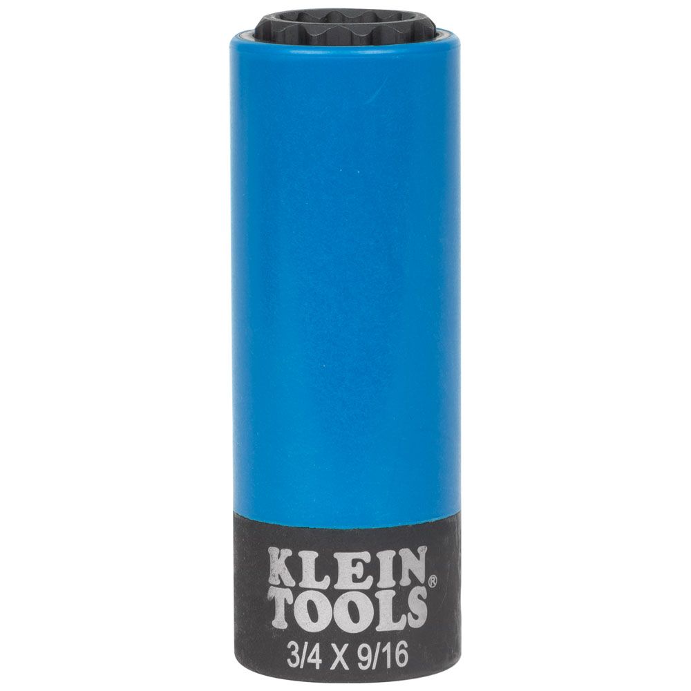 Klein Tools 66030 2-in-1 Coated Impact Socket, 12-Point, 3/4" and 9/16" - Edmondson Supply