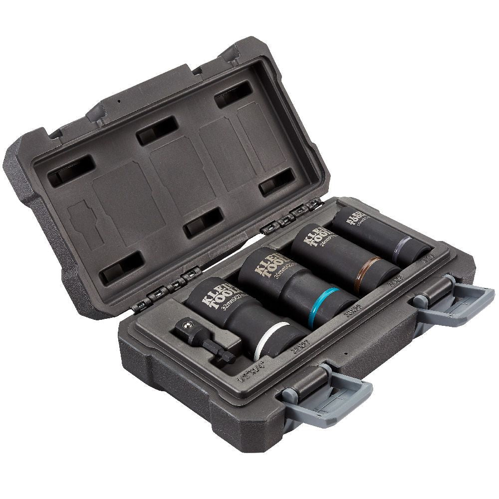 Klein Tools 66050E 2-in-1 Metric Impact Socket Set, 12-Point, 5-Piece - Edmondson Supply
