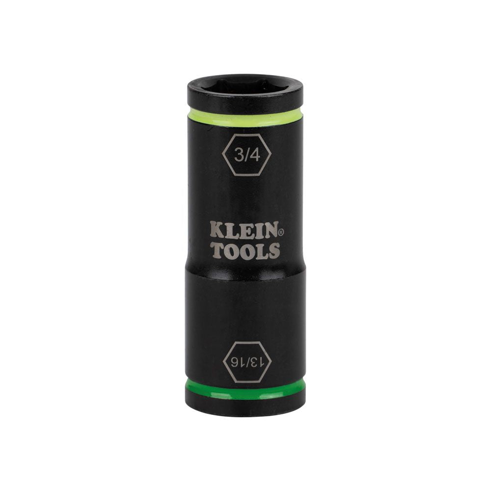 Klein Tools 66074 Flip Impact Socket, 3/4 and 13/16-Inch - Edmondson Supply
