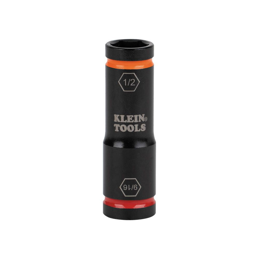 Klein Tools 66076 Flip Impact Socket, 9/16 and 1/2-Inch - Edmondson Supply