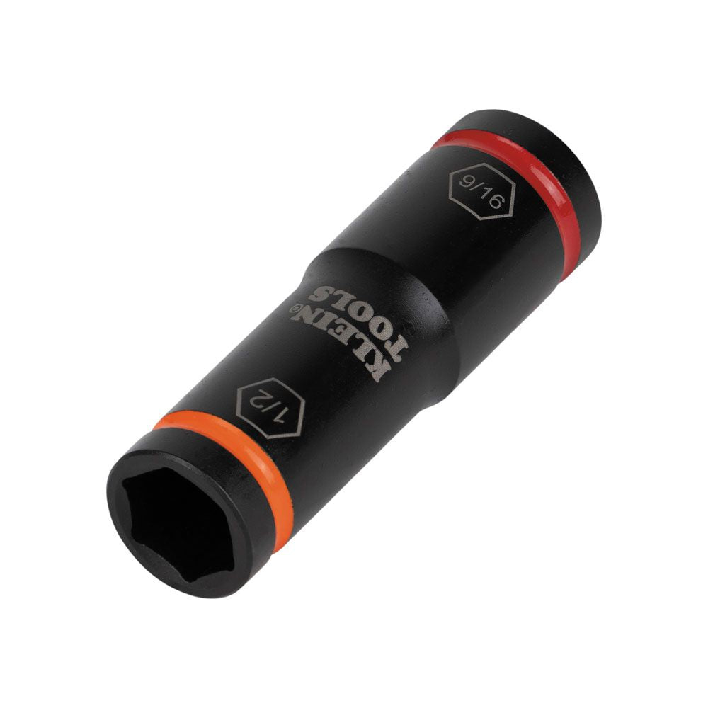 Klein Tools 66076 Flip Impact Socket, 9/16 and 1/2-Inch - Edmondson Supply