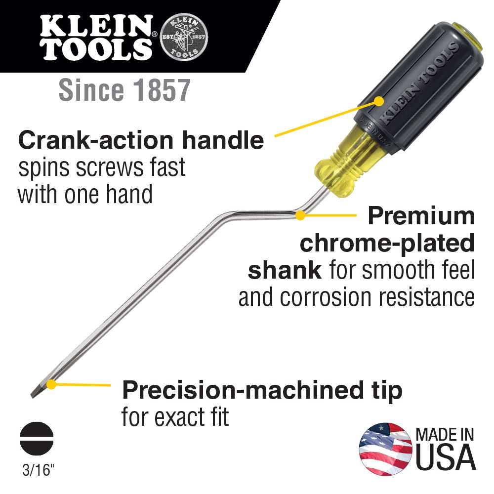 Klein Tools 670-6 Rapi-Driv® Screwdriver, 3/16-Inch Cabinet Tip, 6-Inch Shank - Edmondson Supply