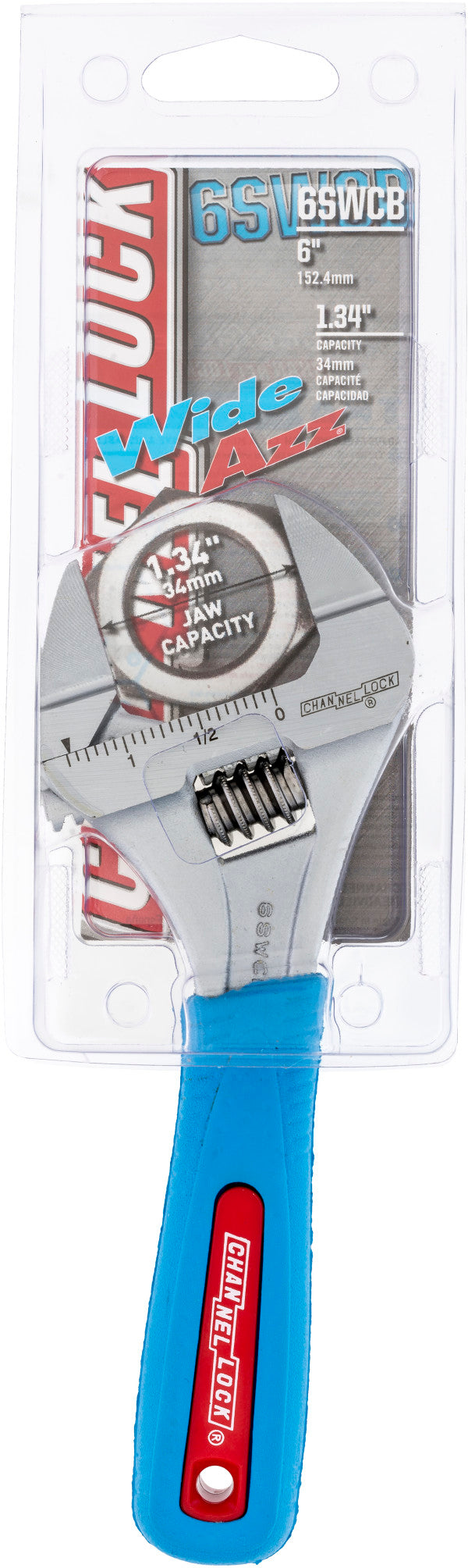 Channellock 6SWCB 6-Inch CODE BLUE® WIDEAZZ® Slim Jaw Adjustable Wrench - Edmondson Supply