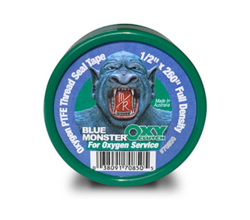 Blue Monster 70850 Blue Monster® OXY-CLUTCH Green Oxygen PTFE Thread Sealing Tape 1/2" x 260" - Edmondson Supply