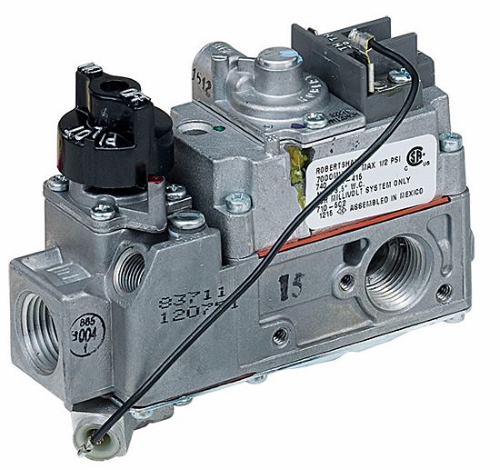 Robertshaw 710-502 Millivolt Low Capacity Gas Valve, 1/2" x 1/2", 70,000 BTU - Edmondson Supply