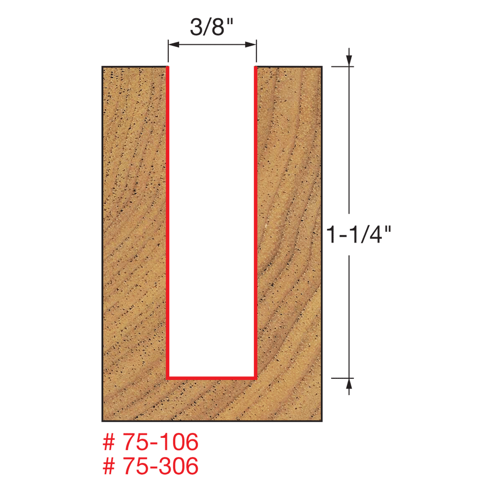 Freud 75-106 3/8" Up Spiral Bit - Edmondson Supply