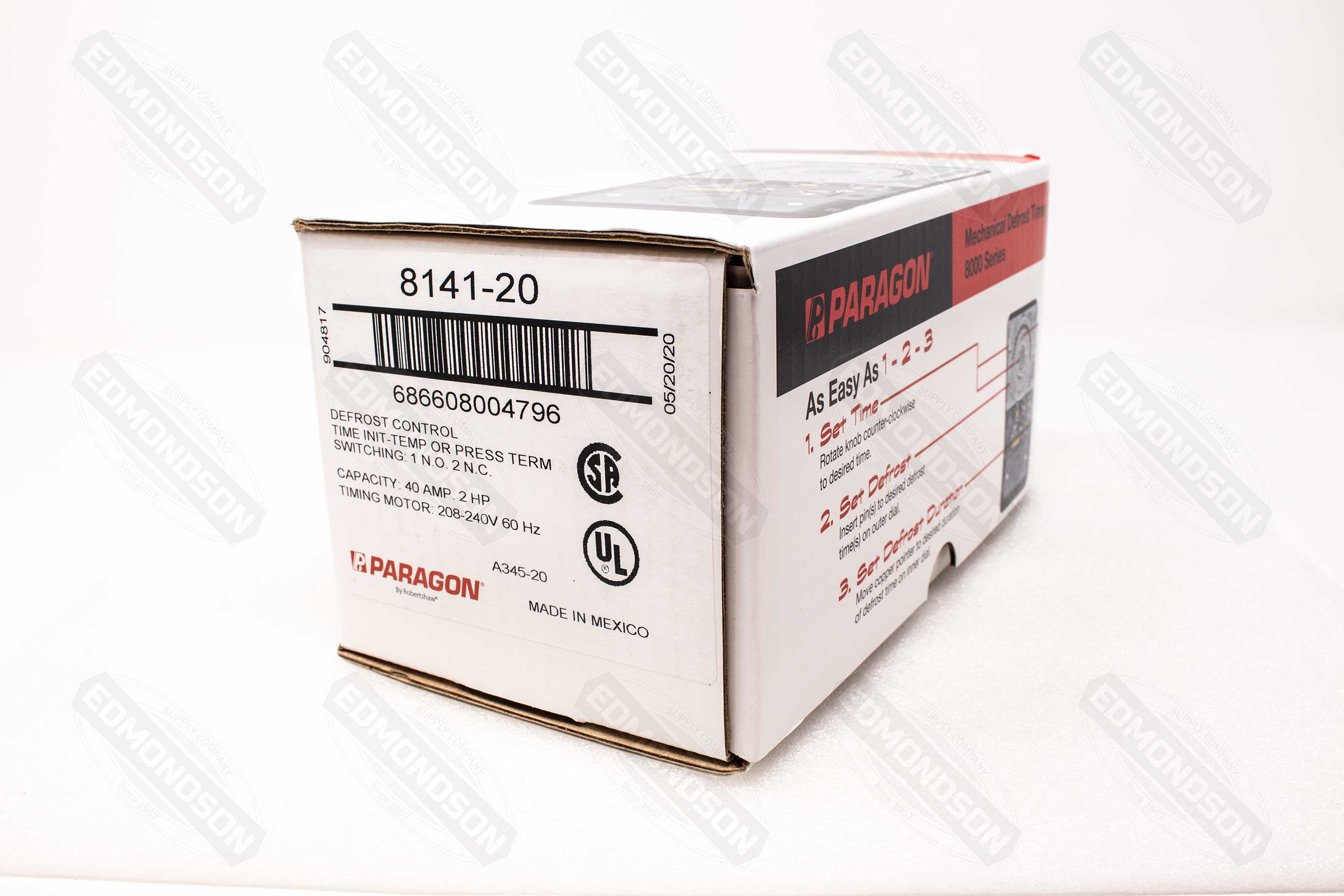 Paragon 8141-20 Defrost Commercial Timer Control, Time/Temperature/Pressure, 208-240V AC, 60 Hz - Edmondson Supply