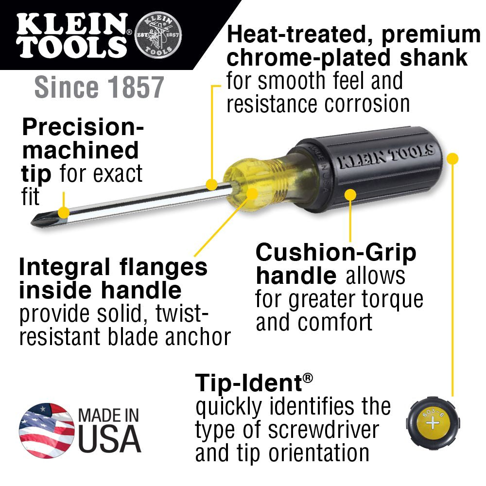 Klein Tools 85076 Screwdriver Set, Slotted and Phillips, 7-Piece - Edmondson Supply