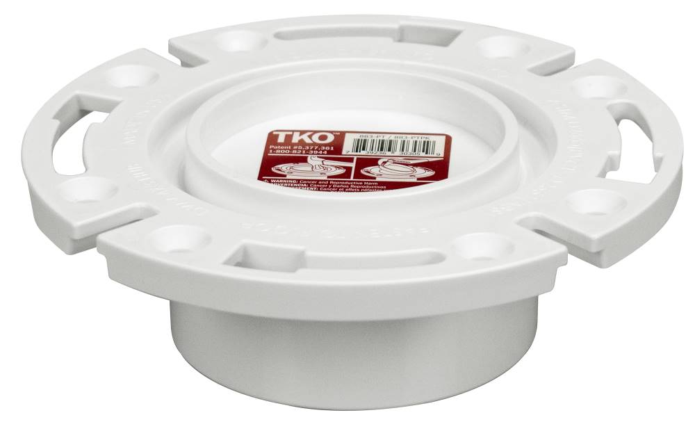 Sioux Chief 883-PT TKO™ 3" Hub / 4" Inside-Fit PVC Closet Flange w/Knockout - Edmondson Supply