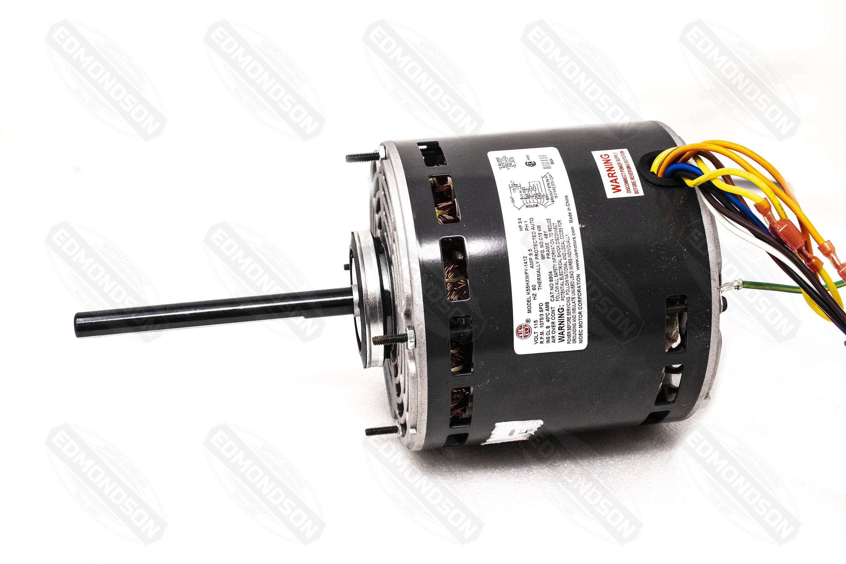 US Motors 8904 5.6" Direct Drive Blower Motor, 115V, 3/4 HP, 1075 RPM, PSC - Edmondson Supply