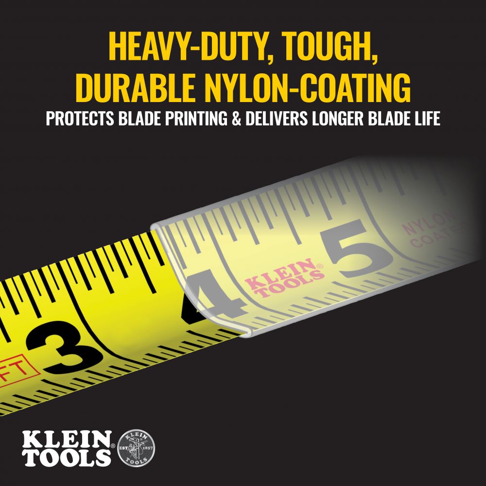 Klein Tools 9125 Tape Measure, 25-Foot Single-Hook - Edmondson Supply