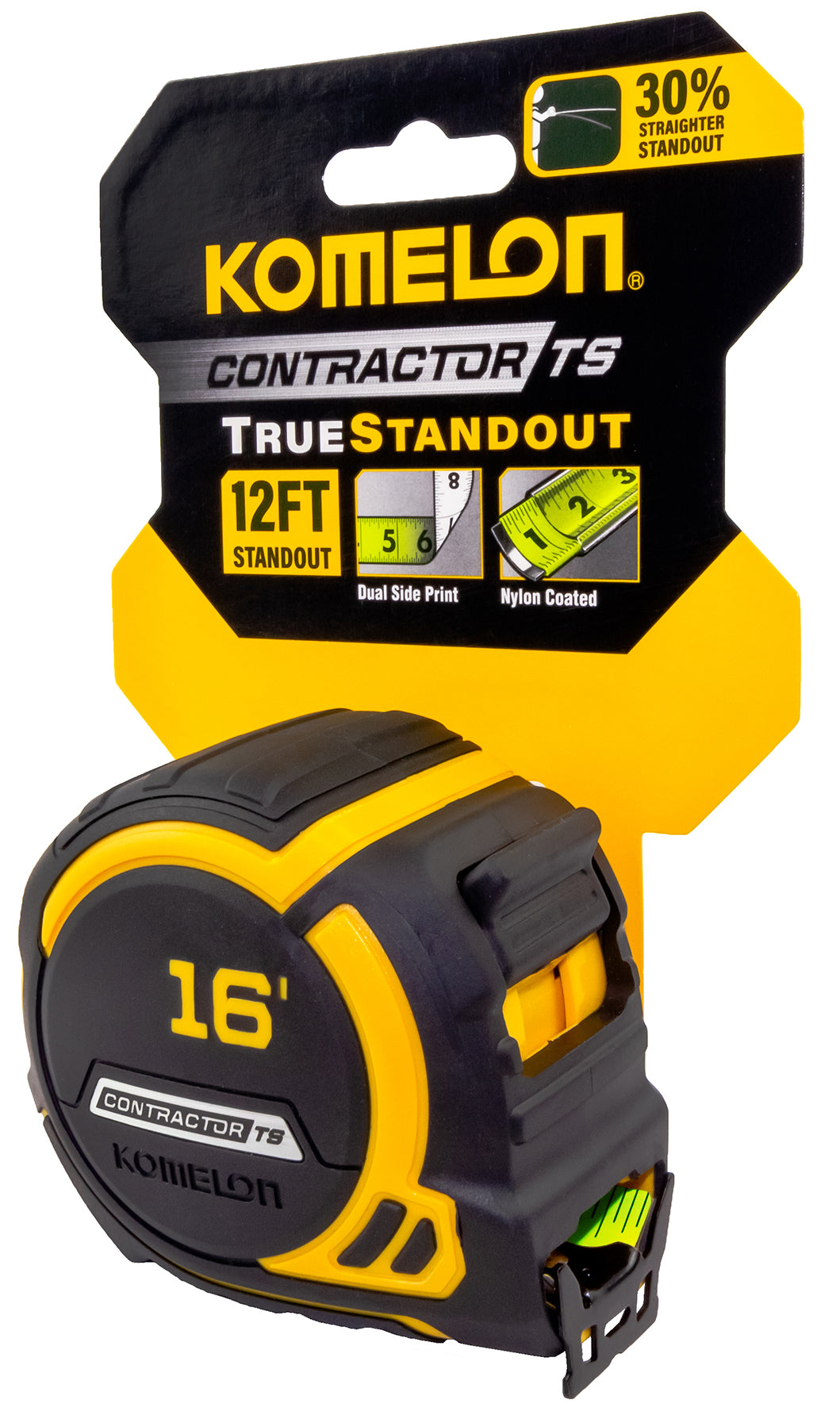 Komelon 93416 16' X 1.25" Contractor TS, 12ft True Standout Tape Measure - Edmondson Supply