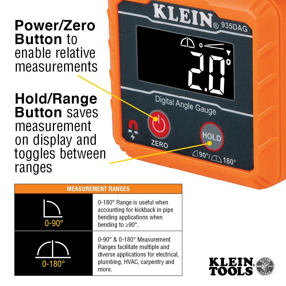 Klein Tools 935DAG Digital Angle Gauge and Level - Edmondson Supply