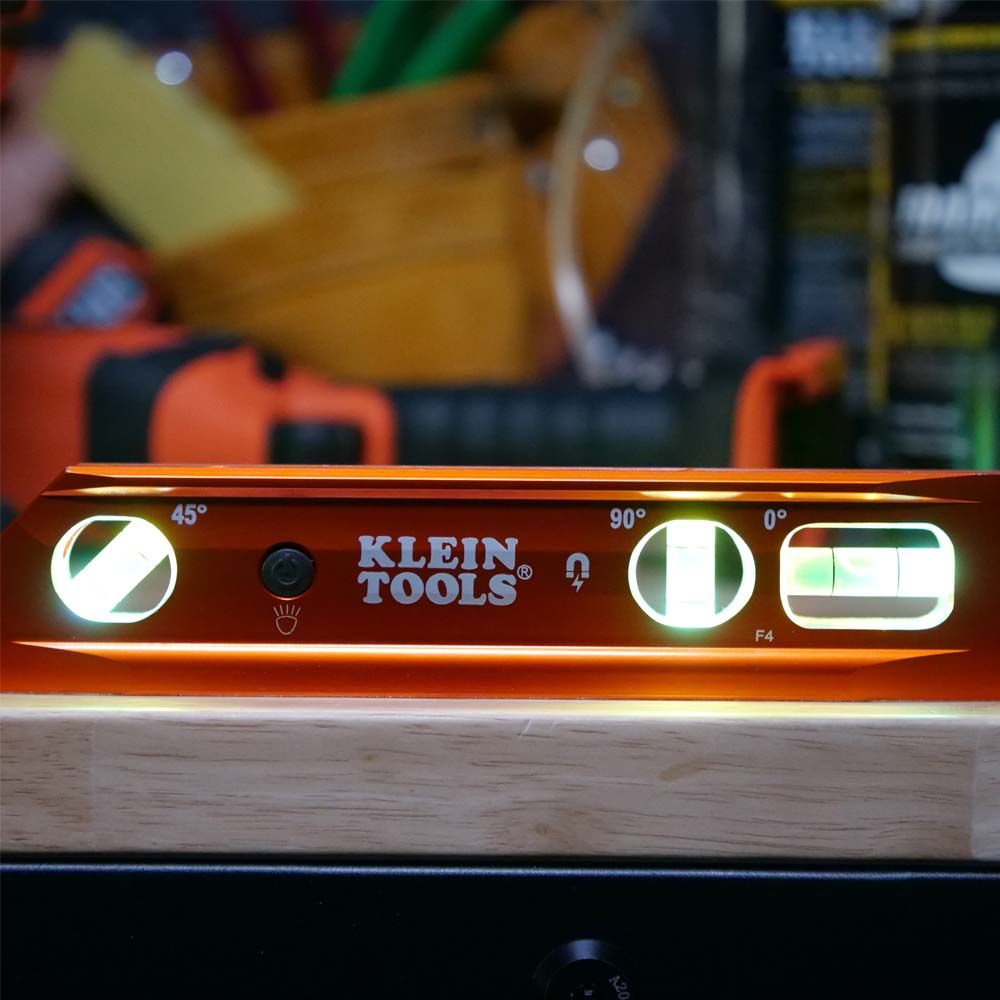 Klein Tools 935RBLT Lighted Torpedo Billet Level, Rare-Earth Magnet - Edmonson Supply