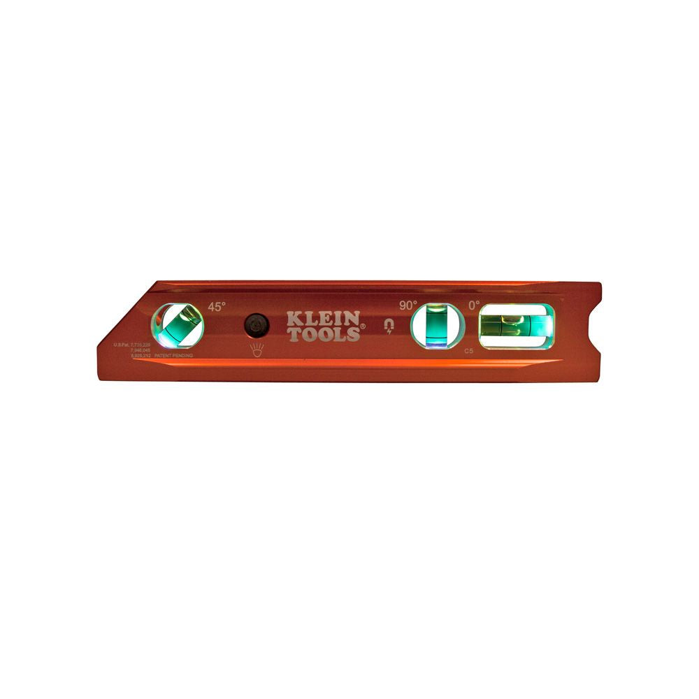 Klein Tools 935RBLT Lighted Torpedo Billet Level, Rare-Earth Magnet - Edmonson Supply