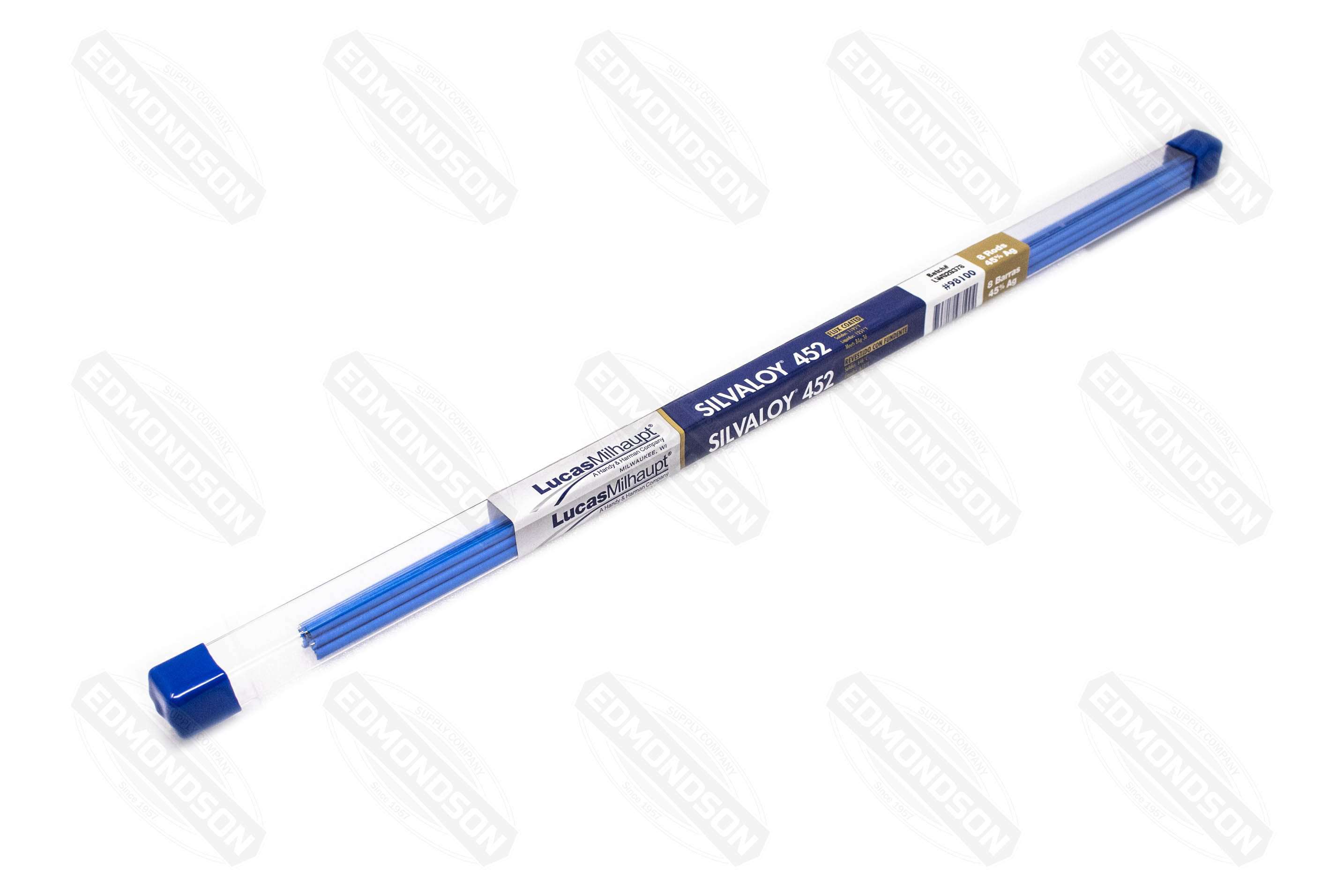 Lucas Milhaupt 98100 SILVALOY 452 8 Rods, 45% Silver - Edmondson Supply