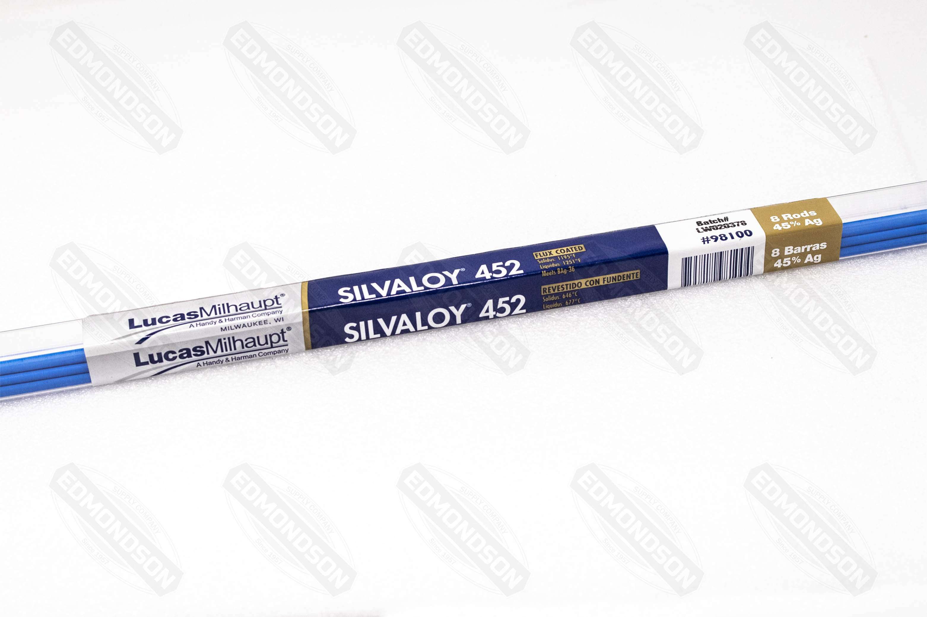 Lucas Milhaupt 98100 SILVALOY 452 8 Rods, 45% Silver - Edmondson Supply