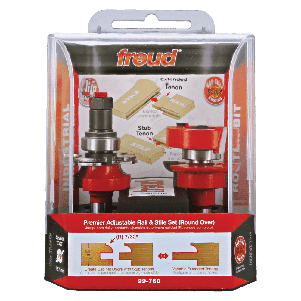 Freud 99-760 1-11/16" Premier Adjustable Rail & Stile Bit - Round Over - Edmondson Supply