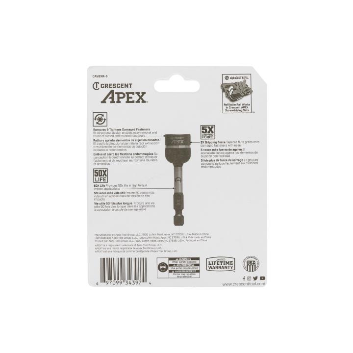 Crescent APEX CAVBXR-5 5 Pc. Bolt Biter™ Impact Nut Extractor & Driver Set - Edmondson Supply