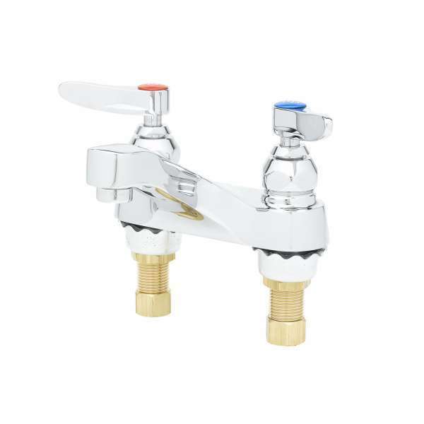 T&S Brass B-0871 Lavatory Faucet, Deck Mount, 4" Centers, Aerator, 1/2" NPSM Male Shanks - Edmondson Supply