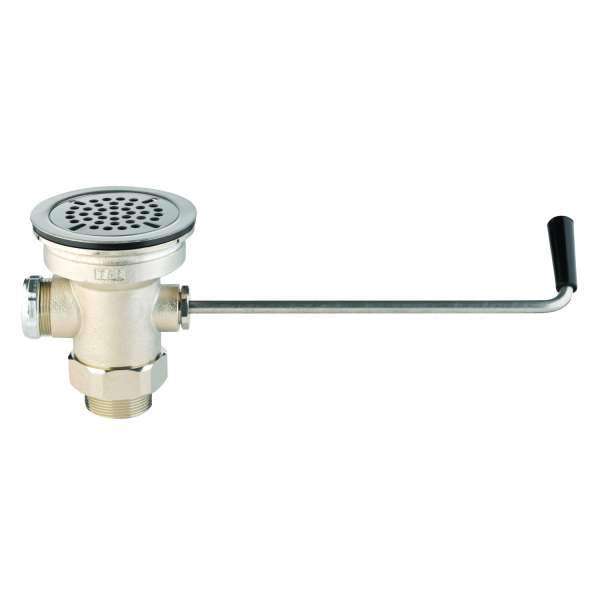T&S Brass B-3950 Waste Drain Valve, Twist Handle, 3-1/2" x 2" & 1-1/2" Adapter - Edmondson Supply