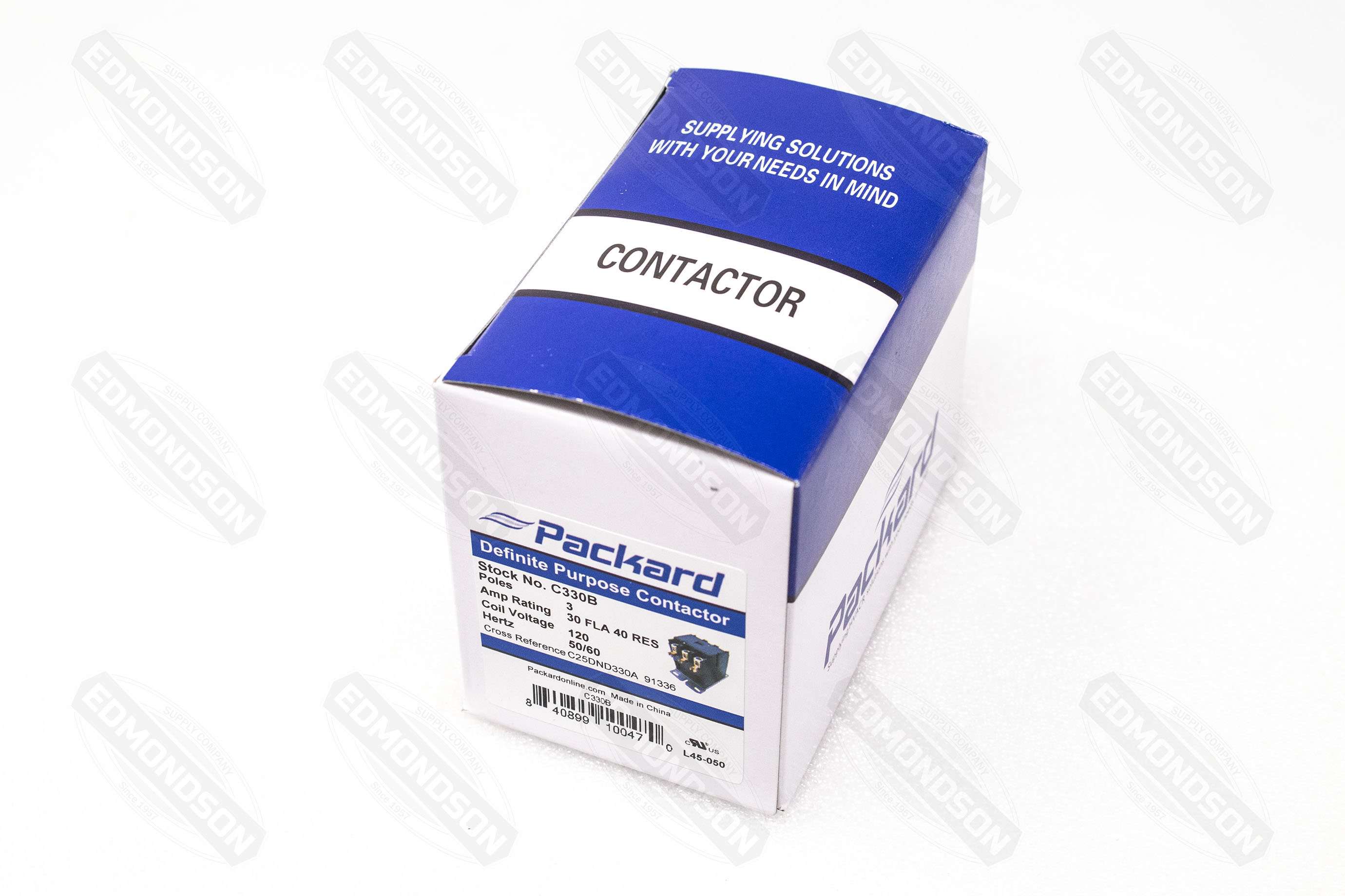 Packard C330B 3-Pole Contactor, 30 AMP 120 Coil Voltage - Edmondson Supply