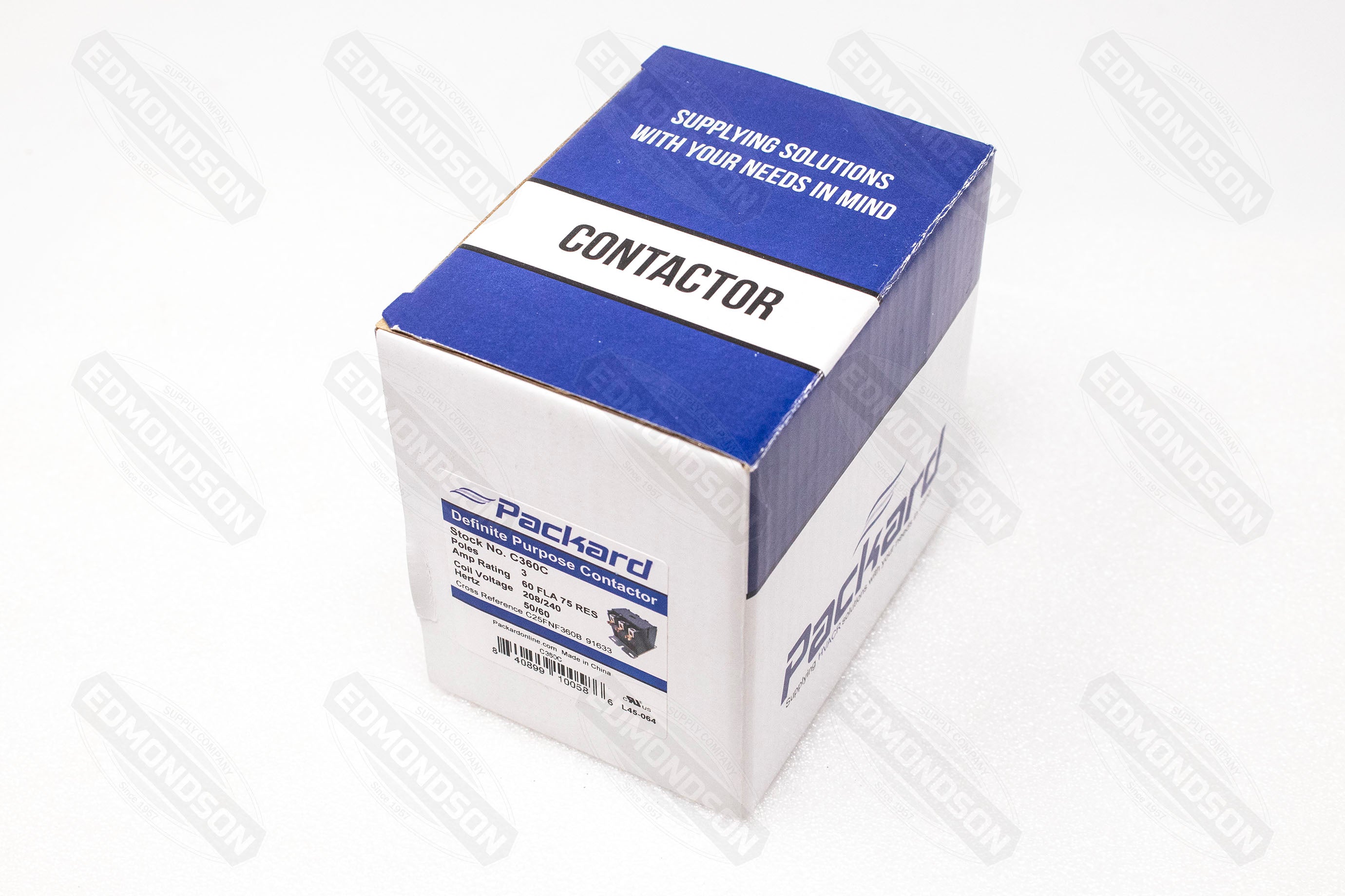 Packard C360C Contactor 3 Pole 60 Amps 208/240 Coil Voltage - Edmondson Supply