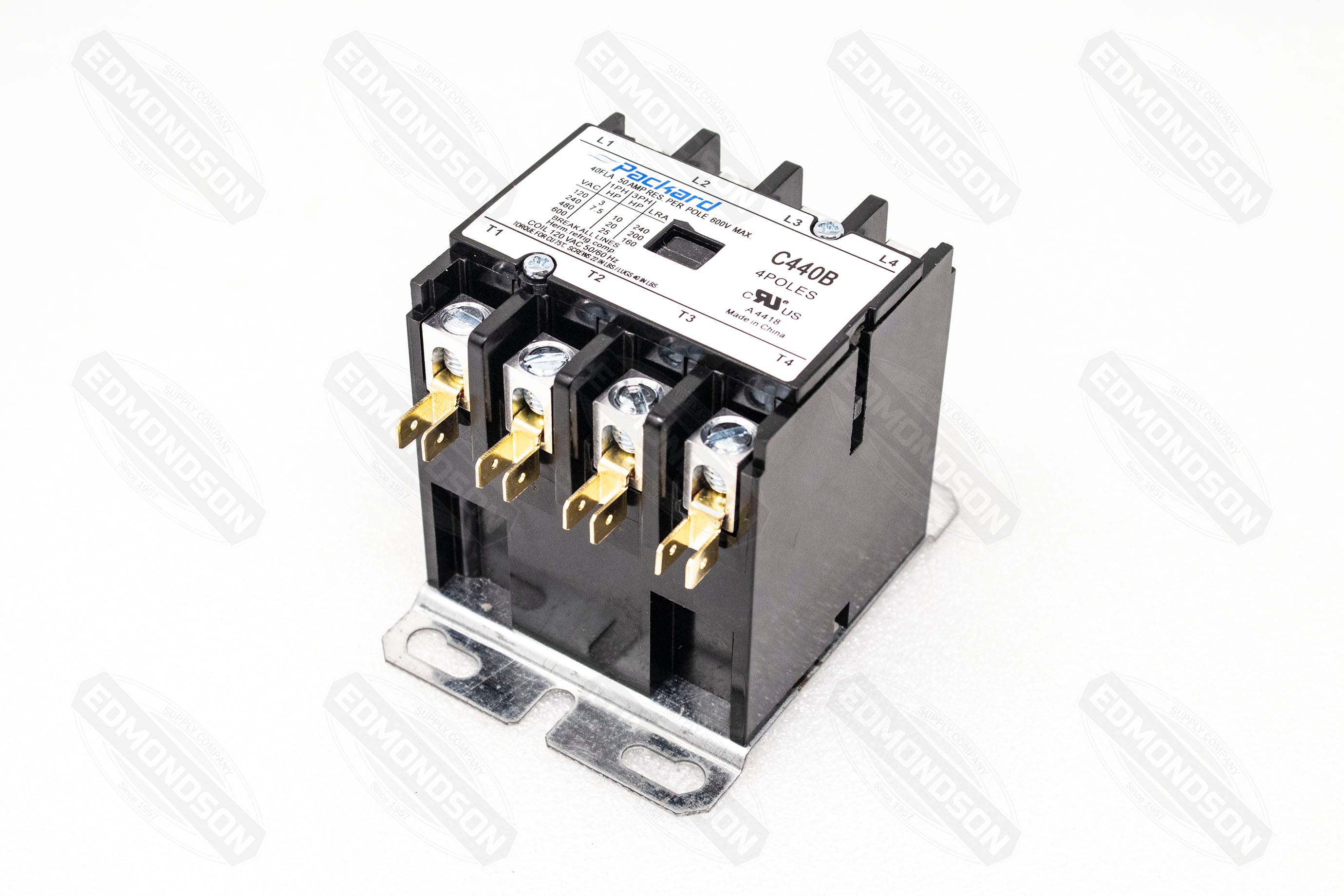 Packard C440B Contactor 4 Pole 40 AMPS 120 Coil Voltage - Edmondson Supply