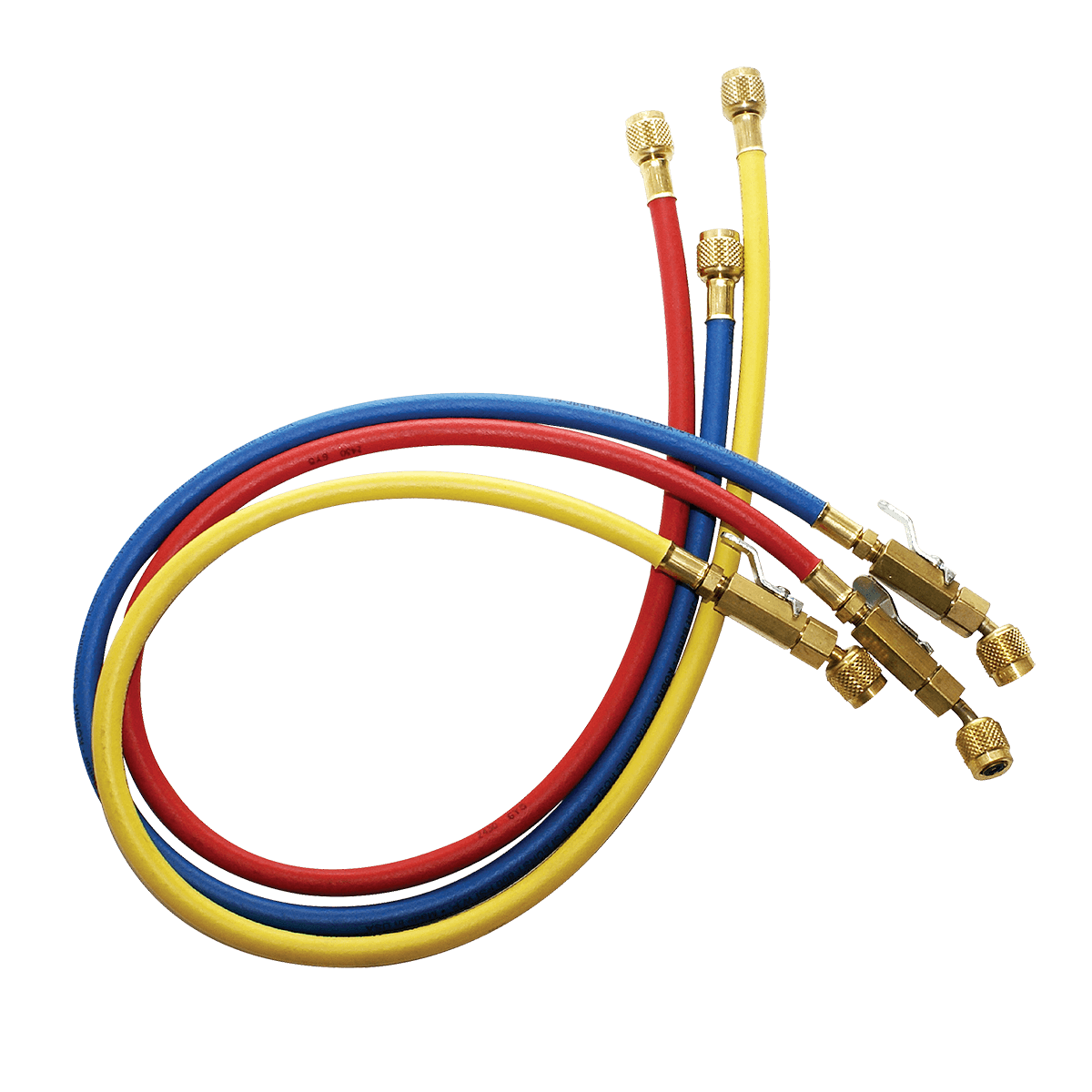 JB Industries CCLBV-60 Kobra® 60" Charging Hose (RYB) 3-Pack, with Ball Valves - Edmondson Supply