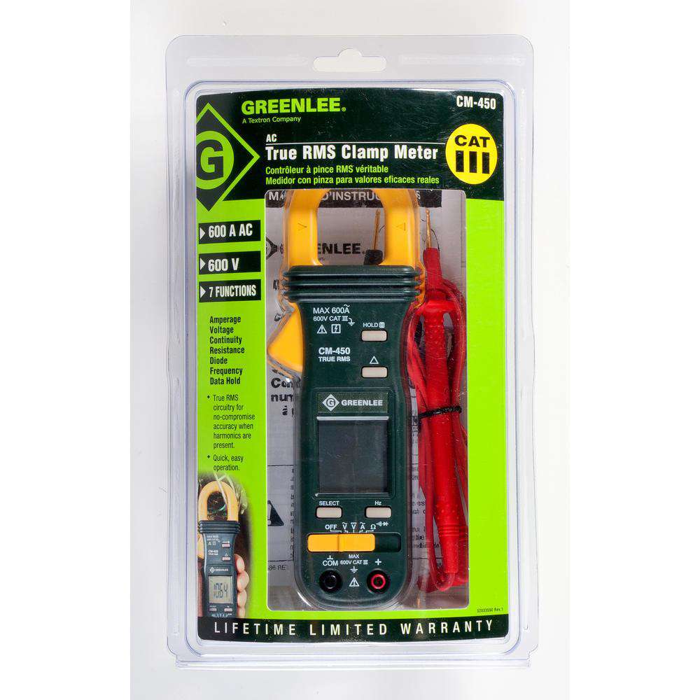 Greenlee CM-450 True RMS AC Clamp Meter - Edmondson Supply