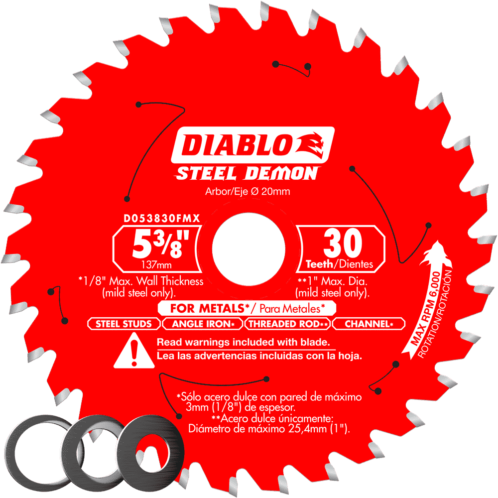Diablo Tools D053830FMX 5‑3/8 in. x 30 Tooth Metal Cutting Saw Blade - Edmondson Supply