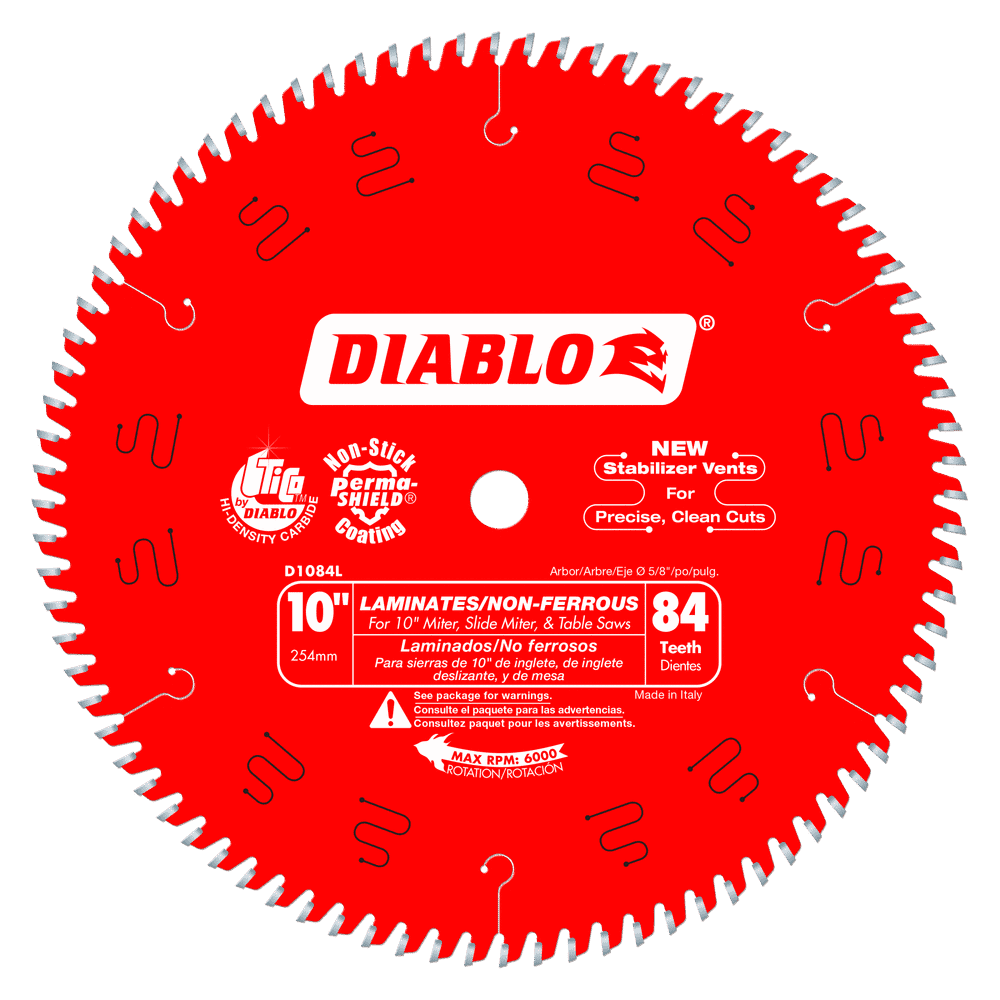 Diablo Tools D1084L 10 in. x 84 Tooth Laminates & Non-Ferrous Metals Saw Blade