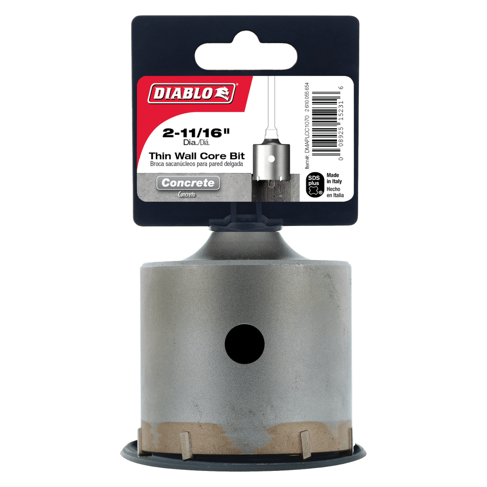 Diablo Tools DMAPLCC1070 2‑11/16 in. SDS‑Plus Thin Wall Carbide Tipped Core Bit - Edmondson Supply