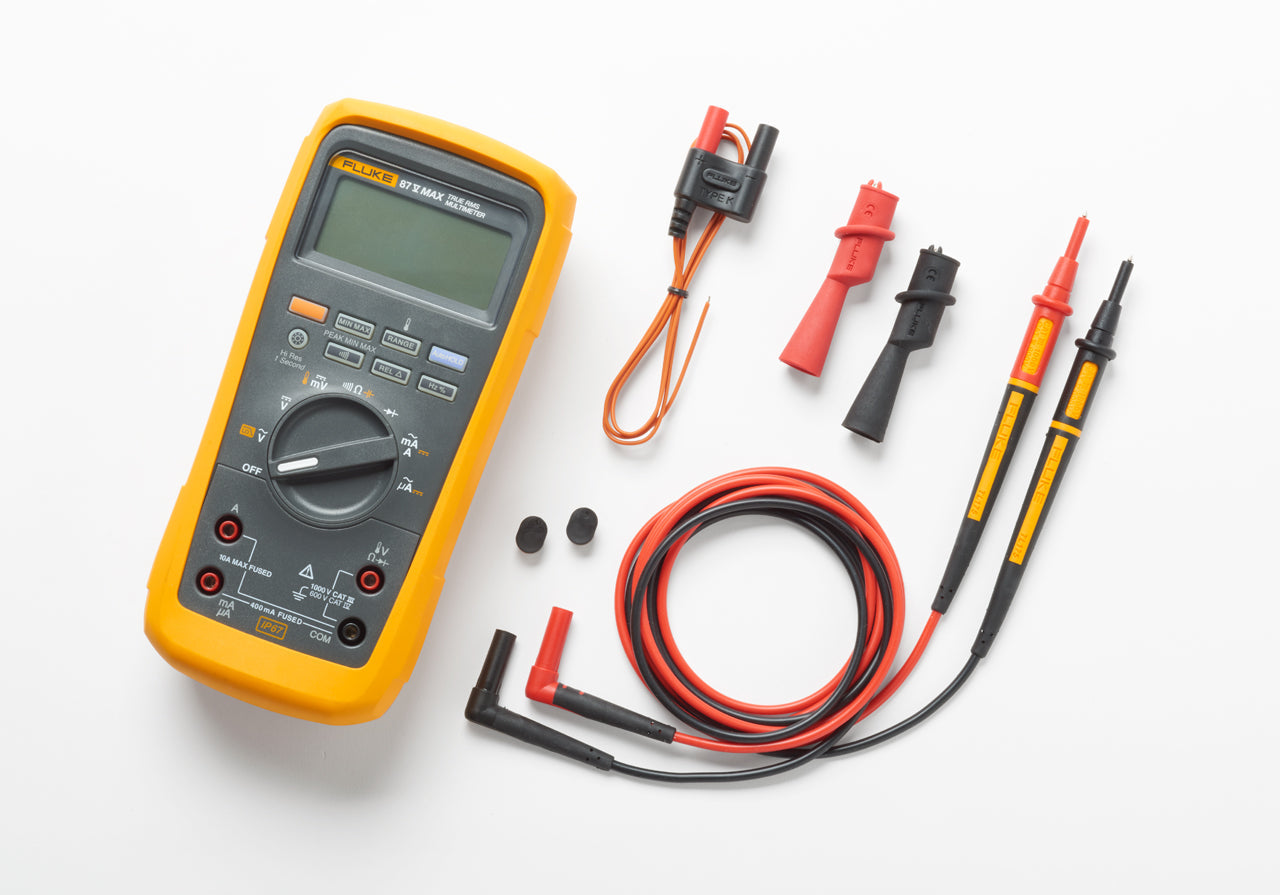 Fluke 87V-MAX True-RMS Industrial Heavy-Duty Digital Multimeter with Temperature Measurement, IP 67 Rated - Edmondson Supply