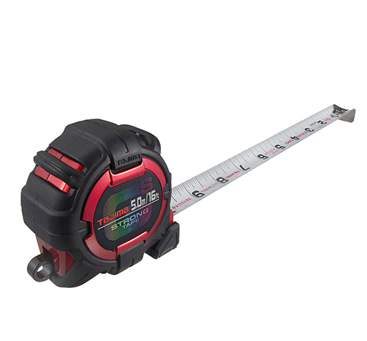 Tajima GS-16/5MBW GS Lock™ Standard & Metric Scale, 16 ft/ 5 m x 1 in./25mm Steel Blade Tape Measure - Edmondson Supply