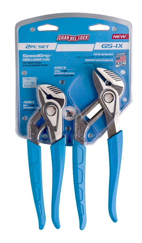 Channellock GS-1X 2PC SPEEDGRIP™ Tongue & Groove Pliers Set - Edmondson Supply