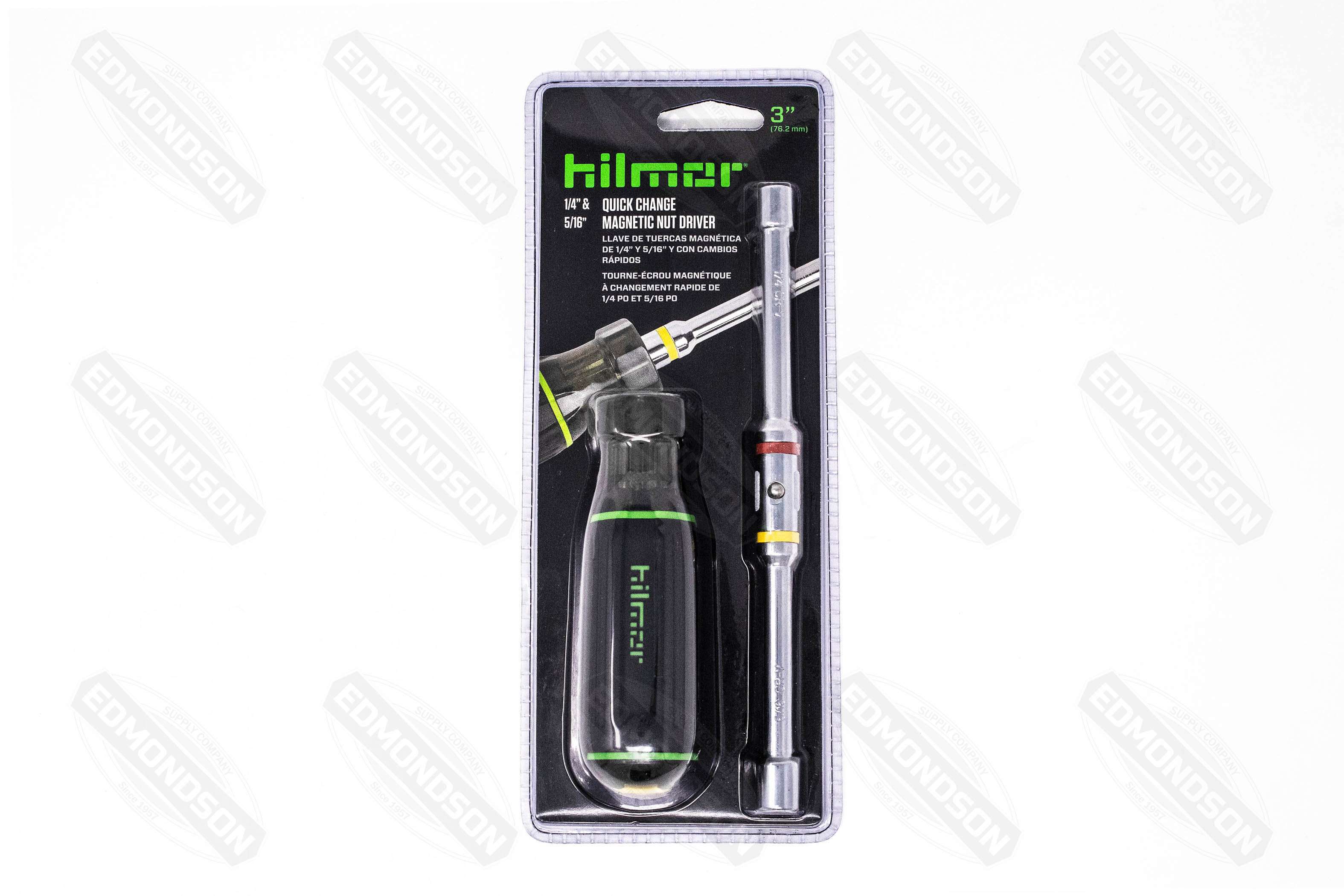 Hilmor 1839054 3" Quick-Change Magnetic Nut Driver, 1/4" & 5/16" - Edmondson Supply
