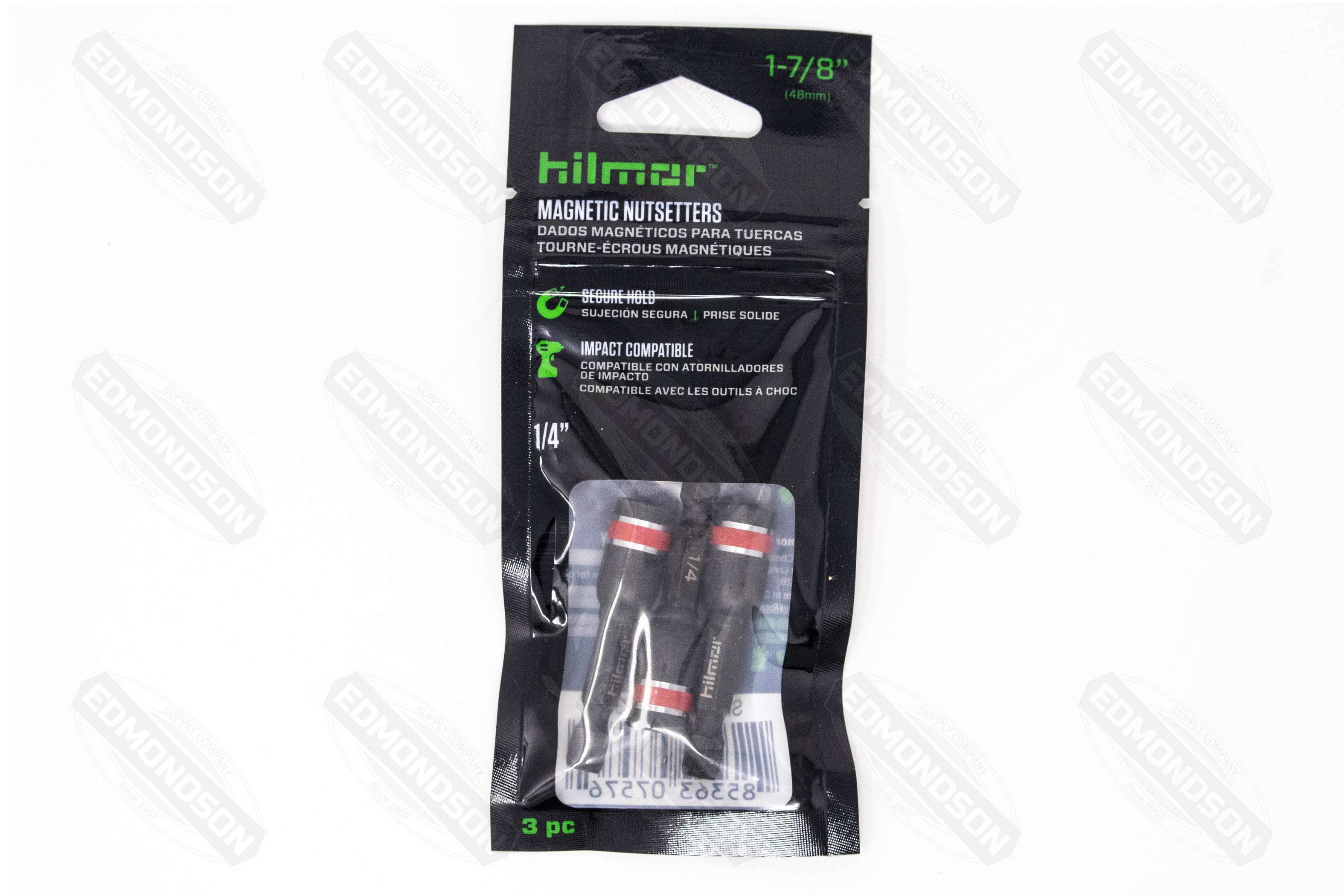 Hilmor 1885435 MNS14178 1/4" X 1-7/8" Magnetic Nutsetter 3-Pack - Edmondson Supply