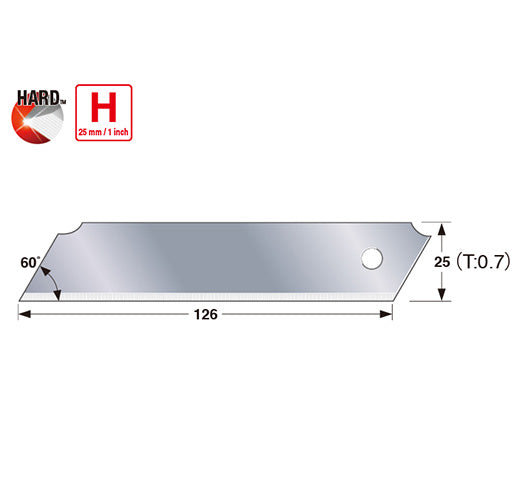 Tajima LCB-65S SOLID Rock Hard Blade™ H Utility Knife Blades, Non-Segmented, 10-Blade Hard Pack - Edmondson Supply