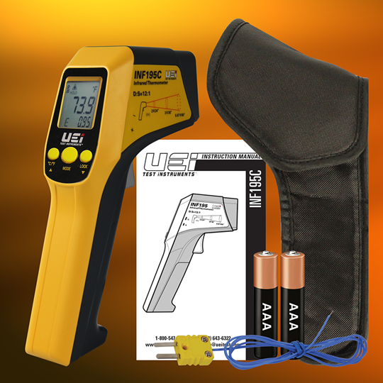 UEi INF195C 12:1 Infrared Thermometer w/K-Type Input - Edmondson Supply