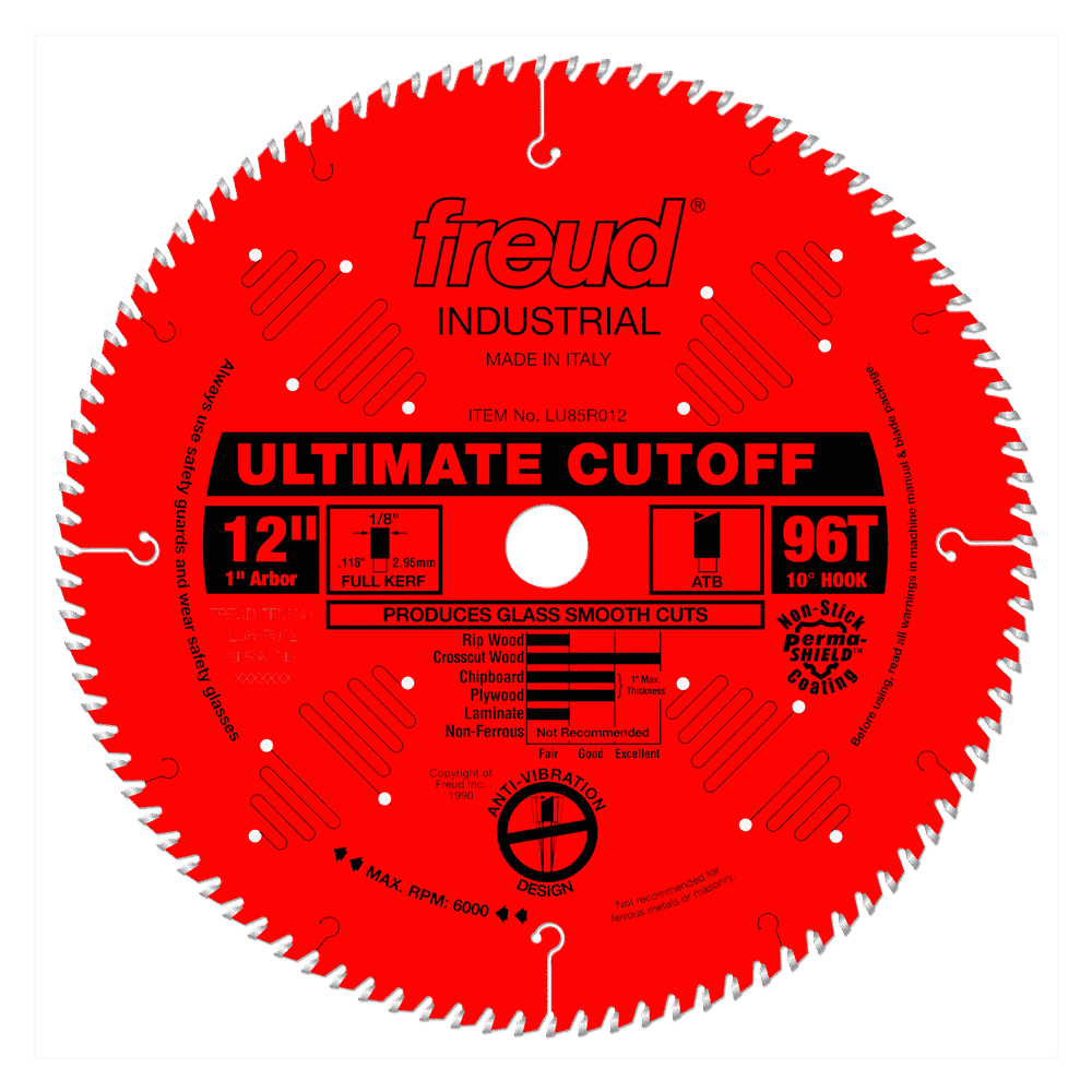 Freud LU85R012 12" Ultimate Cutoff Carbide Tipped Saw Blade for Crosscutting - Edmondson Supply