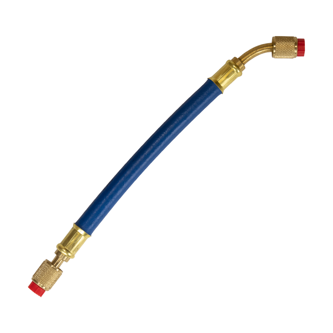 Appion MH380001BAB MegaFlow 3/8in Hose - 1 ft (1/4FL to 1/4FL-45°) Blue - Edmondson Supply