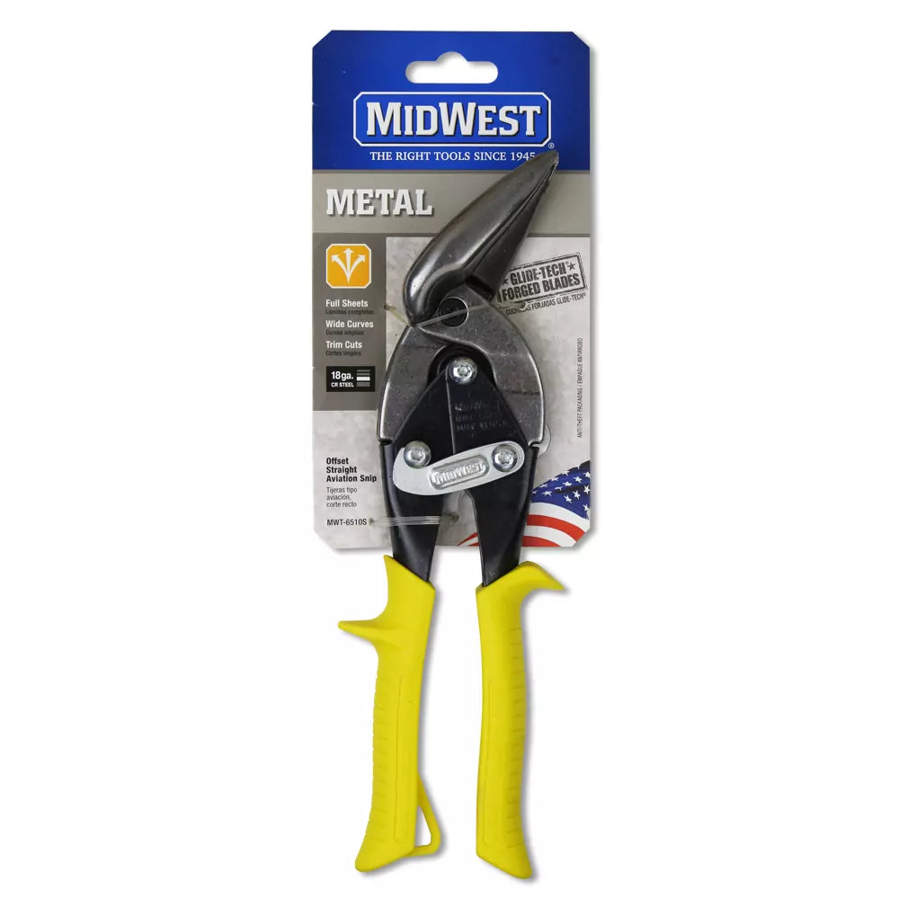 Midwest MWT-6510S Straight Offset Aviation Snip - Edmondson Supply