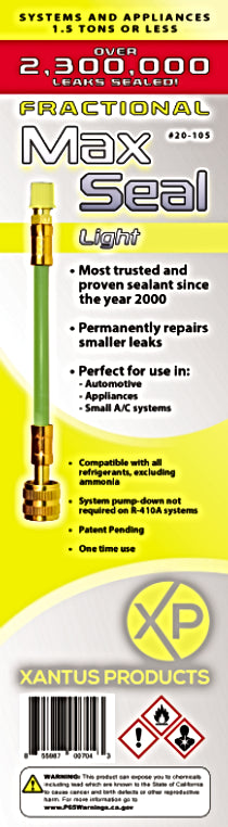 Xantus Products 20-105 Max Seal Light Fractional Direct Inject AC Leak Sealant, 1.5 Tons or Less